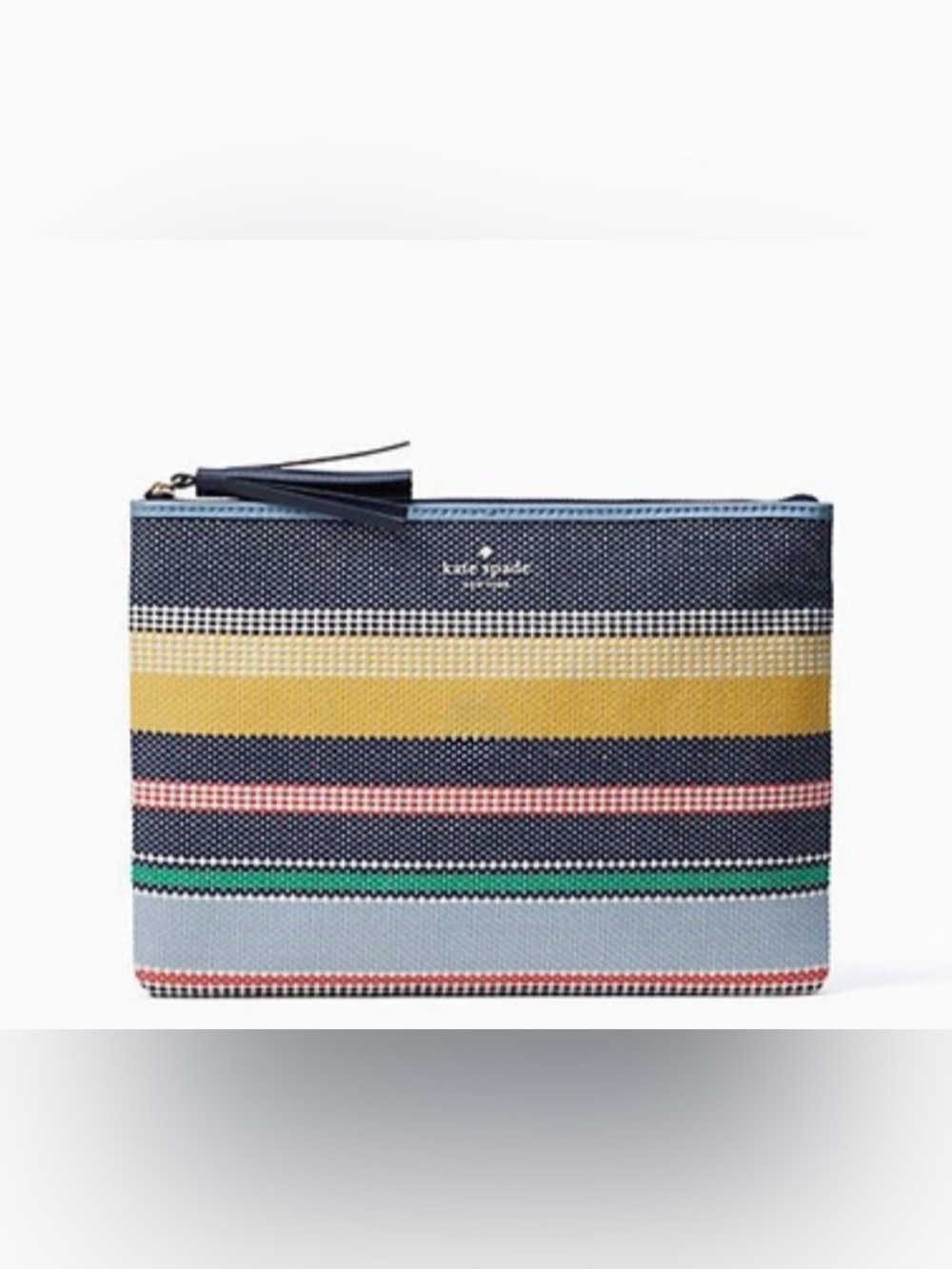 Kate Spade Ash Street Boardwalk Stripe Large Tassel Pouch In Multi Colors